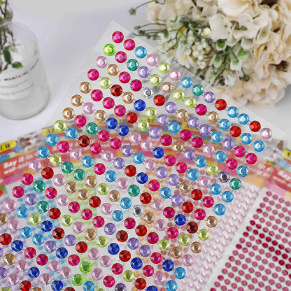 1040/900/504Pcs Acrylic Drill DIY Crystal Rhinestone Self-Adhesive Stickers for Phone Cases, Cards, and Crafts