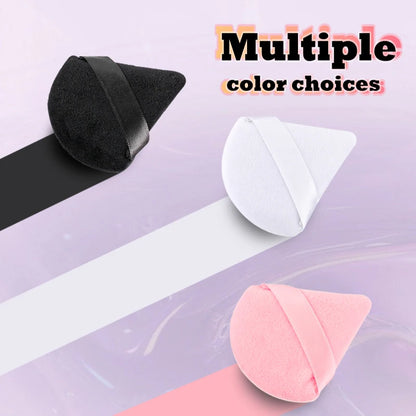 SHIDISHANGPIN Triangle Velvet Powder Puff – Reusable Face Cosmetic Sponge, Mini Cotton Makeup Puff for Foundation, Eyeshadow, and Beauty Tools (1/2/3/6pcs)