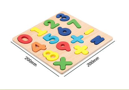Kids Alphabet & Number Wooden Puzzle – Montessori Preschool Educational Toy