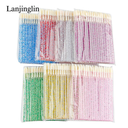 Lanjinglin 5/50 Pcs Disposable Lip Brush Makeup Brushes – Lipstick Applicator Wands & Eyelash Extension Tool, Professional Beauty Accessories