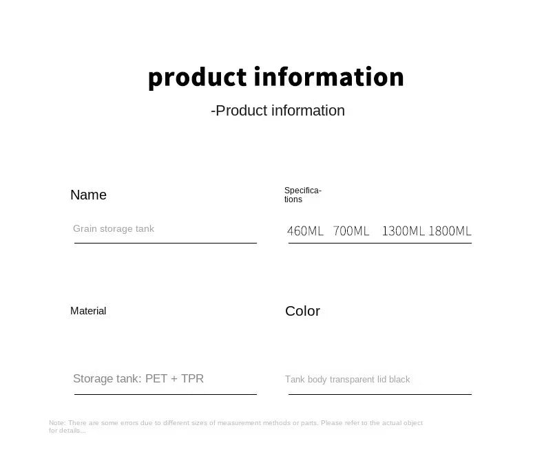 1PC Airtight Sealed Storage Jar – Plastic Grain, Pasta & Seasoning Container | Moisture-Proof Kitchen Organizer Box